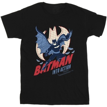 Vêtements Fille T-shirts manches longues Dc Comics Batman Into Action Noir