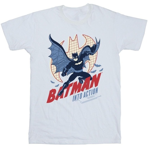 Vêtements Fille T-shirts manches longues Dc Comics Batman Into Action Blanc