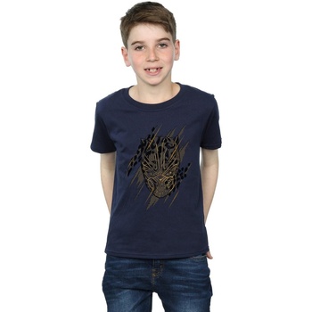 Vêtements Garçon T-shirts manches courtes Marvel Black Panther Gold Head Bleu