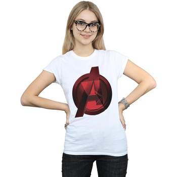 Vêtements Femme T-shirts manches longues Marvel Black Widow Movie Avengers Logo Blanc