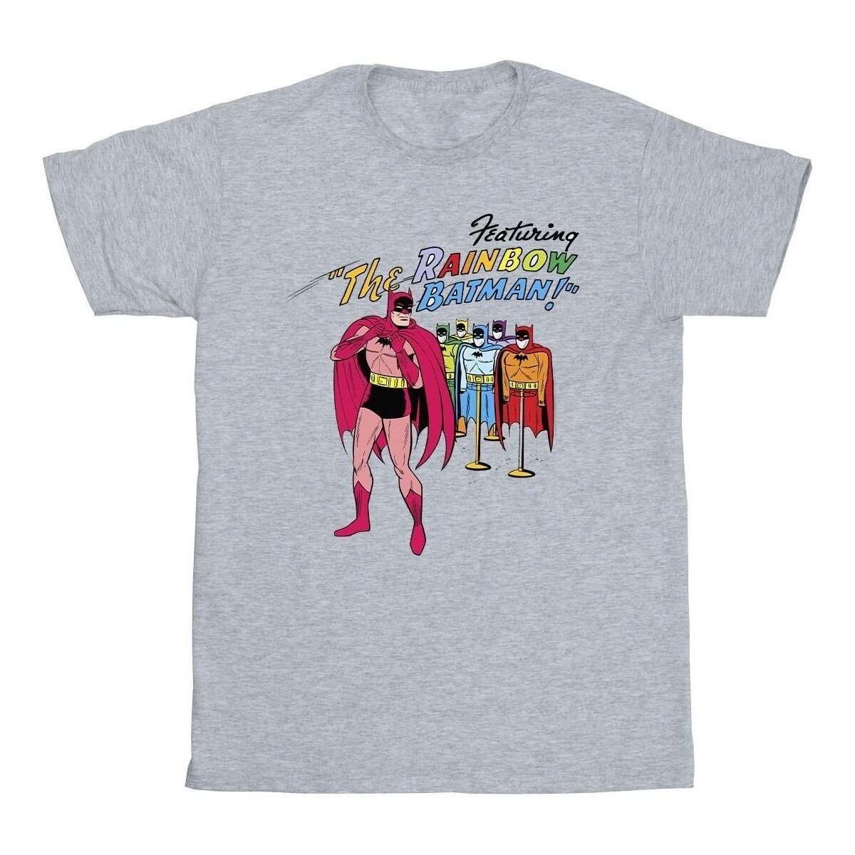 Vêtements Fille T-shirts manches longues Dc Comics Batman Comic Cover Rainbow Batman Gris