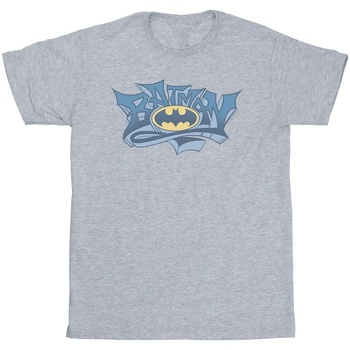 Vêtements Fille T-shirts manches longues Dc Comics Batman Graffiti Logo Gris