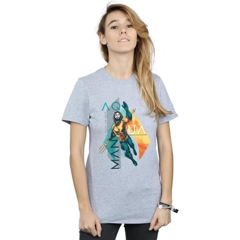 Vêtements Femme T-shirts manches longues Dc Comics Aquaman Tropical Icon Gris