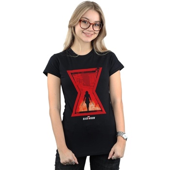 Vêtements Femme T-shirts manches longues Marvel Black Widow Movie Icon Silhouette Noir