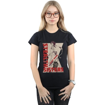 Vêtements Femme T-shirts manches longues Marvel Black Widow Movie Stealth Sisters Noir