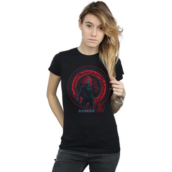 Vêtements Femme T-shirts manches longues Marvel Black Widow Movie Computer Globe Noir