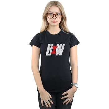 Vêtements Femme T-shirts manches longues Marvel Black Widow Movie Initial Logo Noir