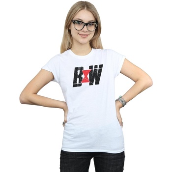 Vêtements Femme T-shirts manches longues Marvel Black Widow Movie Initial Logo Blanc