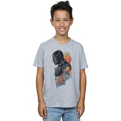 Vêtements Garçon T-shirts Pocket manches courtes Marvel Black Panther Profile Gris