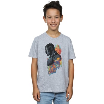 Vêtements Garçon T-shirts manches courtes Marvel Black Panther Profile Gris