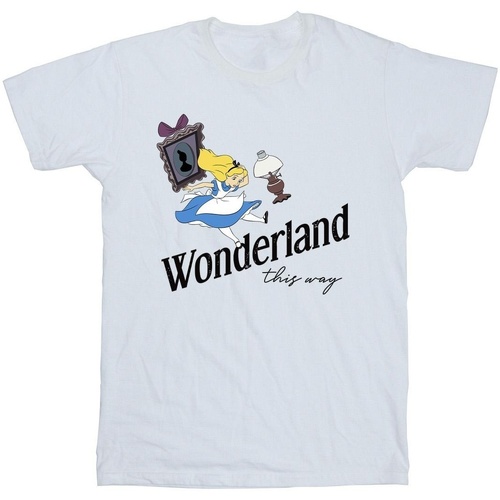 Vêtements Homme T-shirts manches longues Disney Alice In Wonderland This Way Blanc