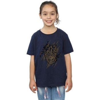 Vêtements Fille T-shirts manches longues Marvel Black Panther Gold Head Bleu