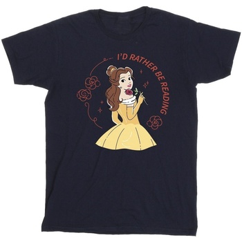 Vêtements Garçon T-shirts manches courtes Disney Beauty And The Beast I'd Rather Be Reading Bleu