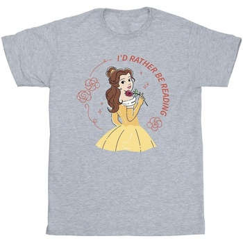 Vêtements Garçon T-shirts & Polos Disney Beauty And The Beast I'd Rather Be Reading Gris
