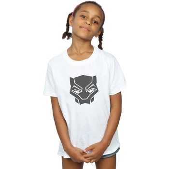 Vêtements Fille T-shirts manches longues Marvel Black Panther Black On Black Blanc