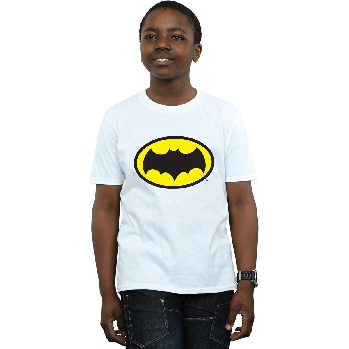 Vêtements Garçon T-shirts manches courtes Dc Comics Batman TV Series Logo Blanc