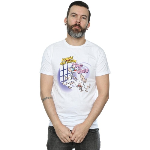 Vêtements Homme T-shirts manches longues Animaniacs Pinky And The Brain Take Over The World Blanc