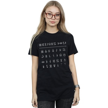 Vêtements Femme T-shirts manches longues Disney Artemis Fowl Gnommish Alphabet Noir
