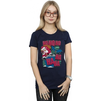 Vêtements Femme T-shirts manches longues Dc Comics Batman And Joker Ha Ha Ha Ho Ho Ho Bleu