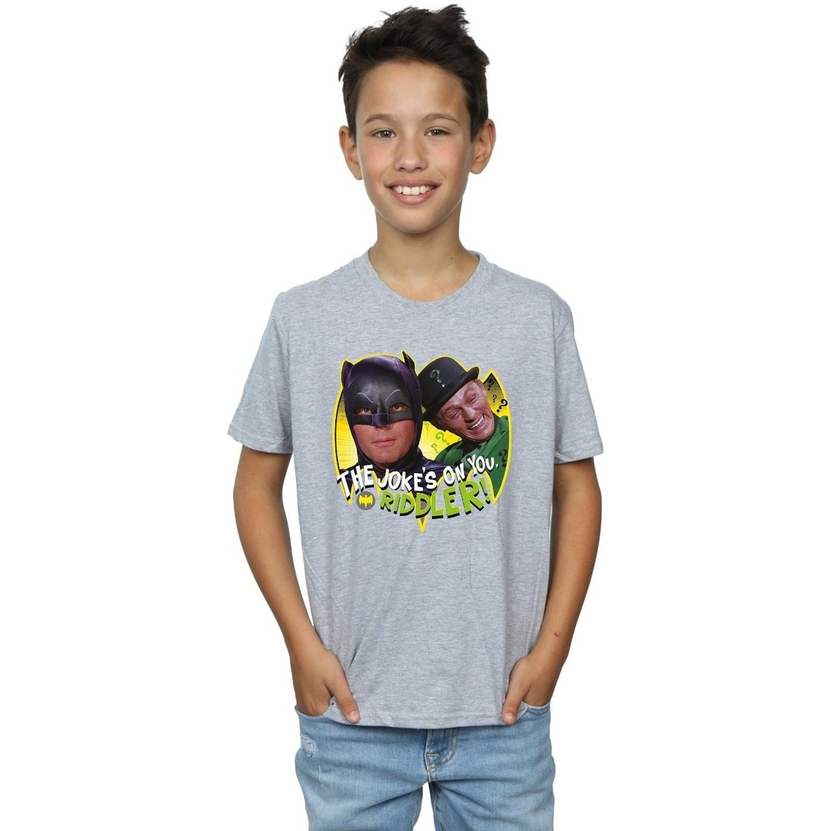 Vêtements Garçon T-shirts manches courtes Dc Comics Batman TV Series The Riddler Joke Gris