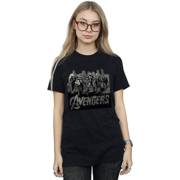 Vêtements Femme T-shirts manches longues Marvel Black Panther Head Noir