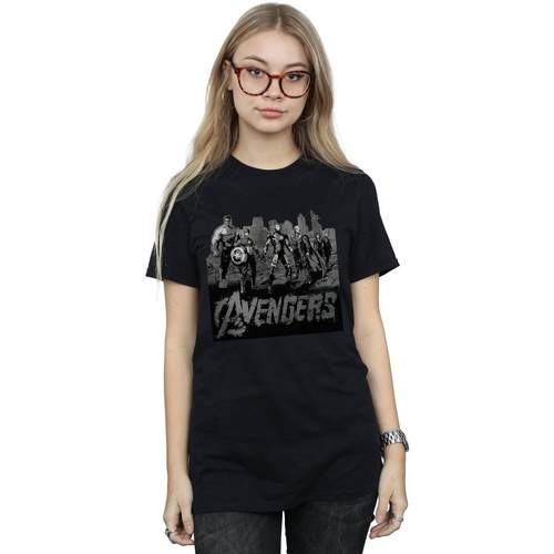 Vêtements Femme T-shirts manches longues Marvel Avengers Mono Team Art Noir