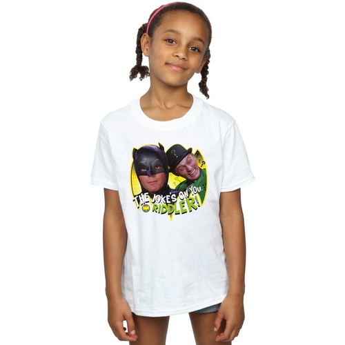 Vêtements Fille T-shirts manches longues Dc Comics Batman TV Series The Riddler Joke Blanc