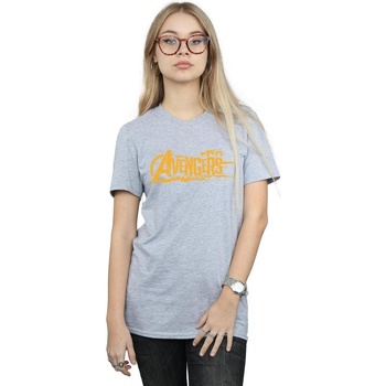 Vêtements Femme T-shirts manches longues Marvel Avengers Infinity War Orange Logo Gris