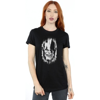 Vêtements Femme T-shirts manches longues Marvel Pochettes / Sacoches Face Noir