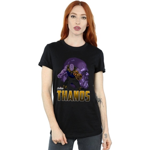 Vêtements Femme T-shirts manches longues Marvel Avengers Infinity War Thanos Character Noir