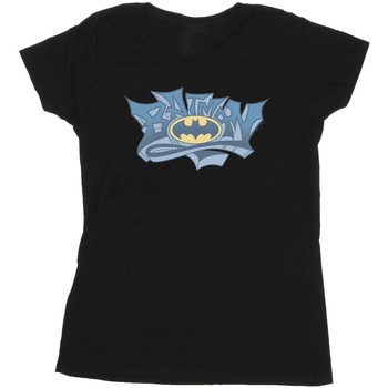 Vêtements Femme T-shirts manches longues Dc Comics Batman Graffiti Logo Noir