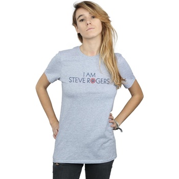 Vêtements Femme T-shirts manches longues Marvel Avengers Infinity War I Am Steve Rogers Gris