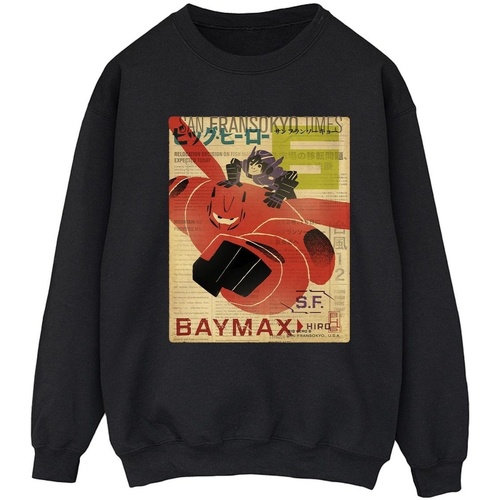 Vêtements Femme Sweats Disney Big Hero 6 Baymax Flying Baymax Newspaper Noir