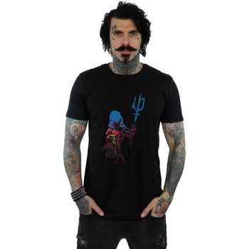 Vêtements Homme T-shirts manches longues Dc Comics Aquaman Battle Silhouette Noir