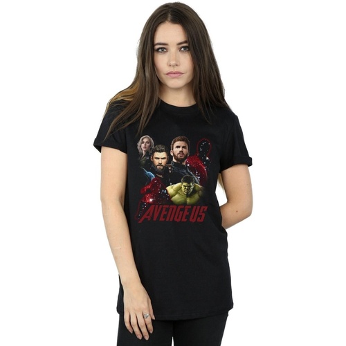 Vêtements Femme T-shirts manches longues Marvel T-shirt cop con collo a strati Nero The Fallen Noir