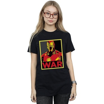 Vêtements Femme T-shirts manches longues Marvel Lauren Ralph Lau Man War Noir