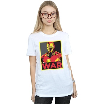 Vêtements Femme T-shirts manches longues Marvel Avengers Infinity War Iron Man War Blanc