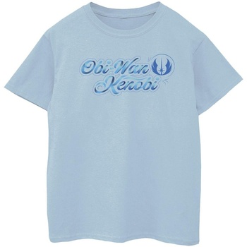 Vêtements Fille T-shirts manches longues Disney Obi-Wan Kenobi Ribbon Font Bleu