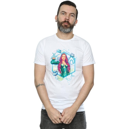 Vêtements Homme T-shirts manches longues Dc Comics Aquaman Mera Geometric Blanc