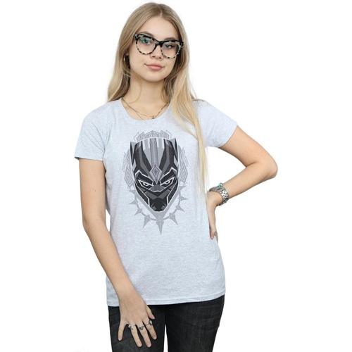 Vêtements Femme T-shirts manches longues Marvel Black Panther Head Gris