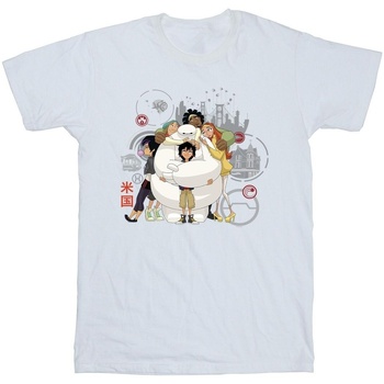 Vêtements Garçon T-shirts manches courtes Disney Big Hero 6 Baymax Group Hug Blanc