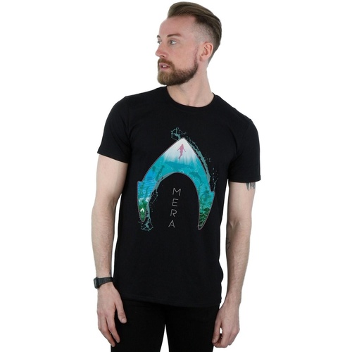Vêtements Homme T-shirts manches longues Dc Comics Aquaman Mera Ocean Logo Noir