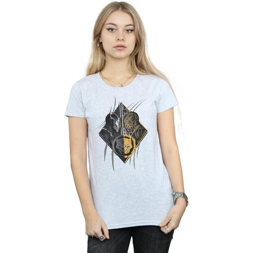 Vêtements Femme T-shirts manches longues Marvel Black Panther Vs Killmonger Gris