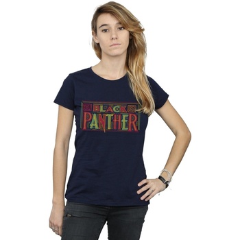 Vêtements Femme T-shirts manches longues Marvel Black Panther Tribal Logo Bleu