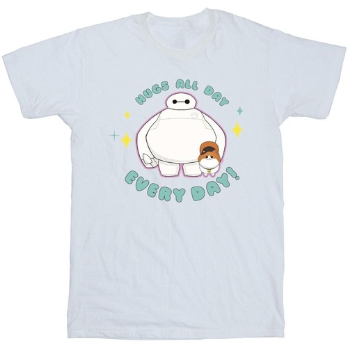 Vêtements Garçon T-shirts manches courtes Disney Big Hero 6 Baymax Hugs Everyday Blanc