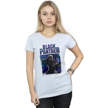 Vêtements Femme T-shirts manches longues Marvel Black Panther Tech Badge Gris