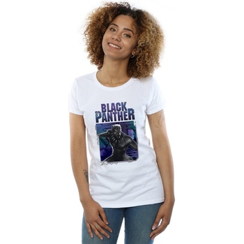 Vêtements Femme T-shirts manches longues Marvel Black Panther Tech Badge Blanc