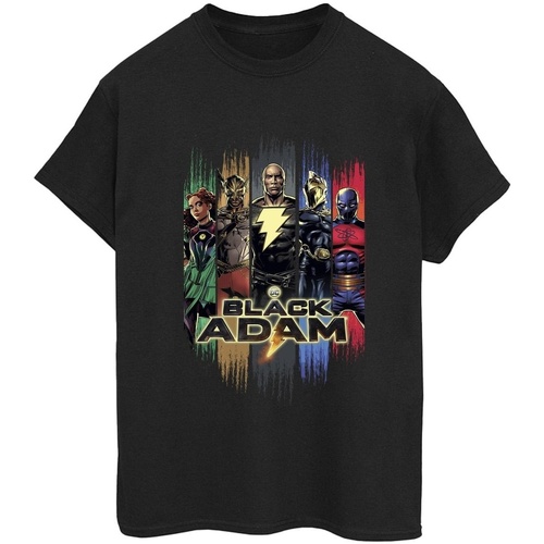 Vêtements Femme T-shirts manches longues Dc Comics Black Adam JSA Complete Group Noir
