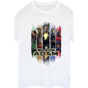 Vêtements Femme T-shirts manches longues Dc Comics Black Adam JSA Complete Group Blanc