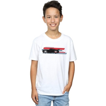 Vêtements Garçon T-shirts manches courtes Disney Cars Jackson Storm Stripes Blanc